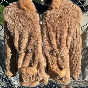 Cozy Tan Faux Fur Girls Jacket